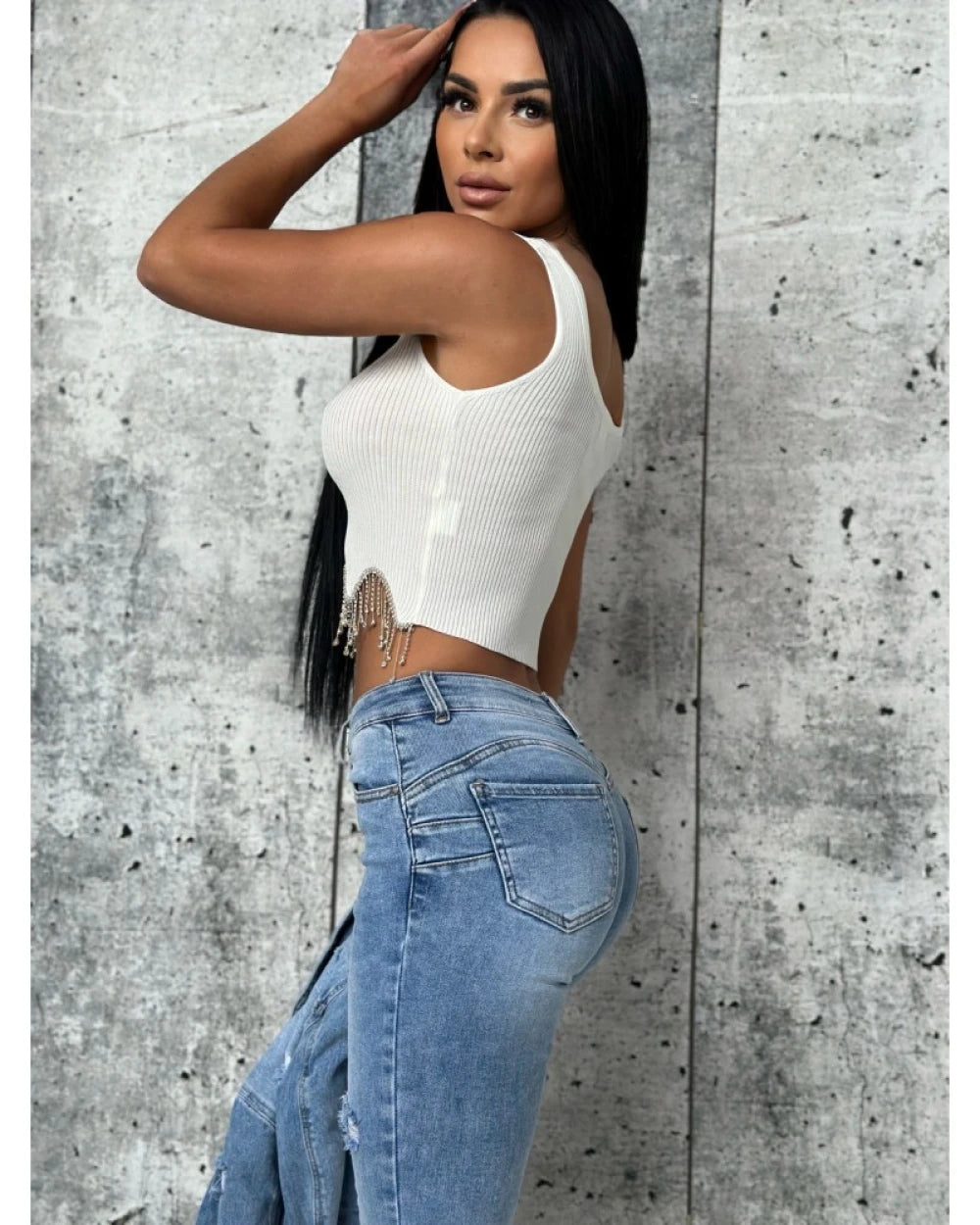 Tassel Rhinestone Camisole Top