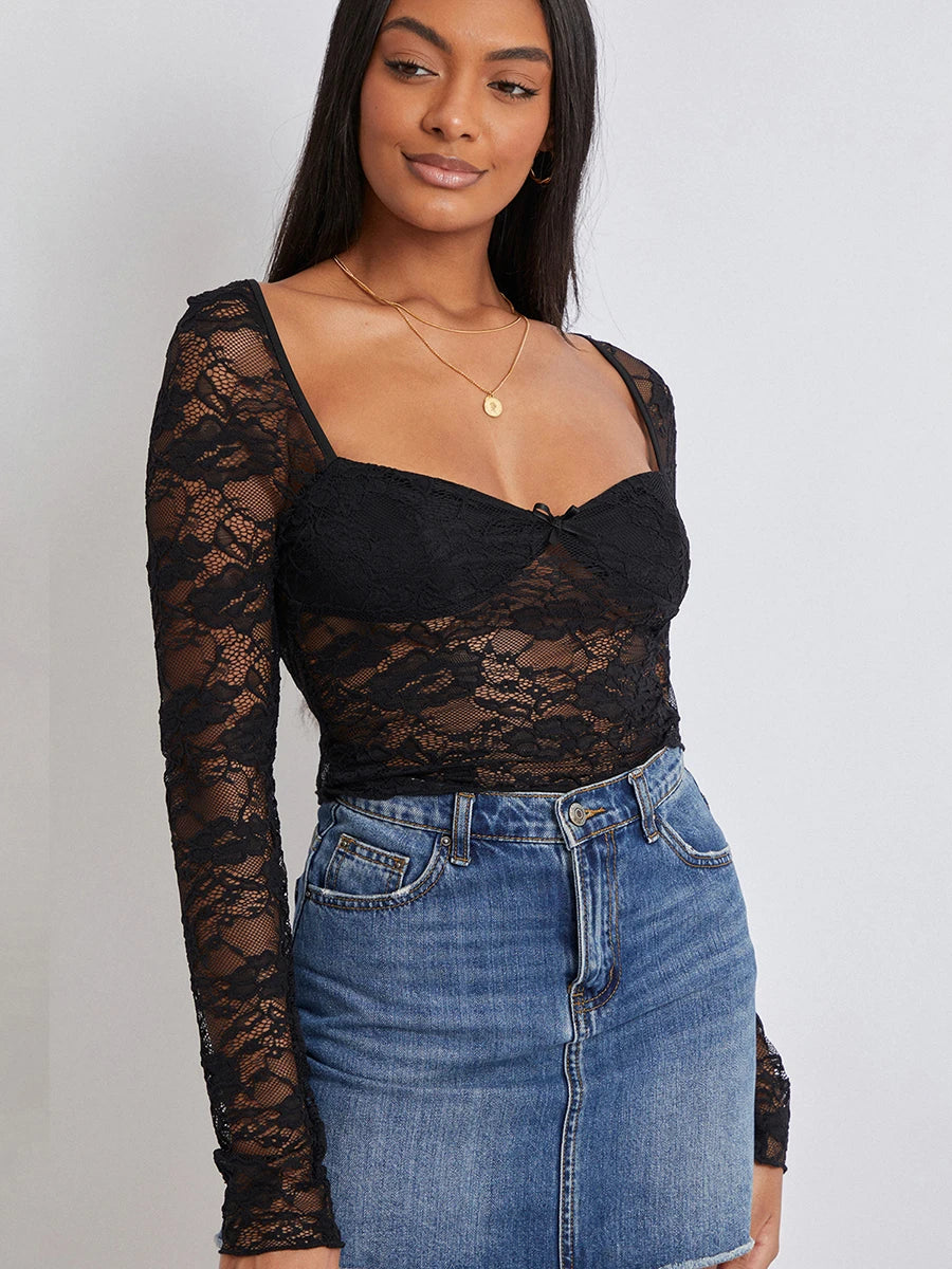 Floral Lace Crop Top