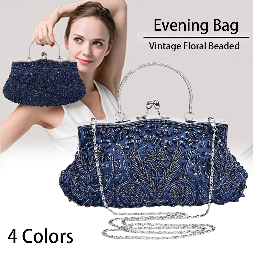 Retro Beaded Evening Clutch