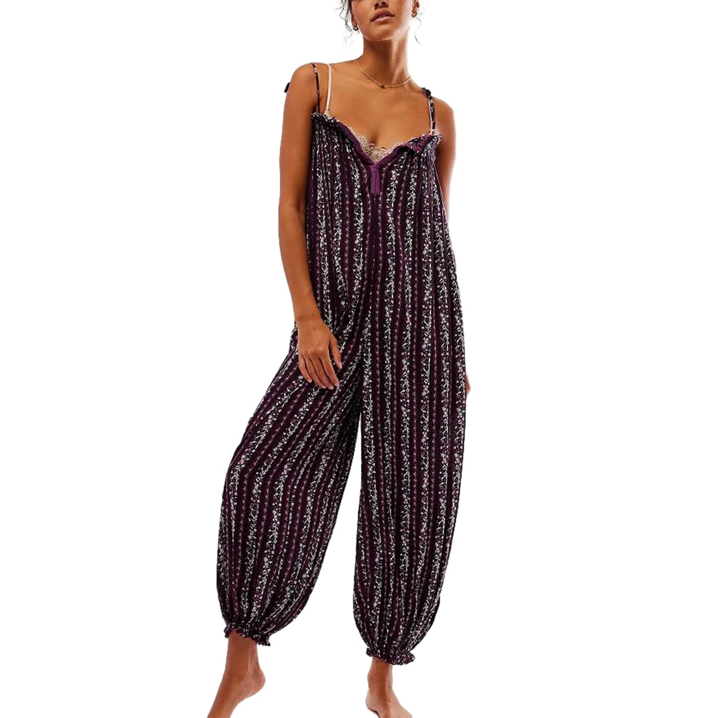Retro Floral Cami Jumpsuit
