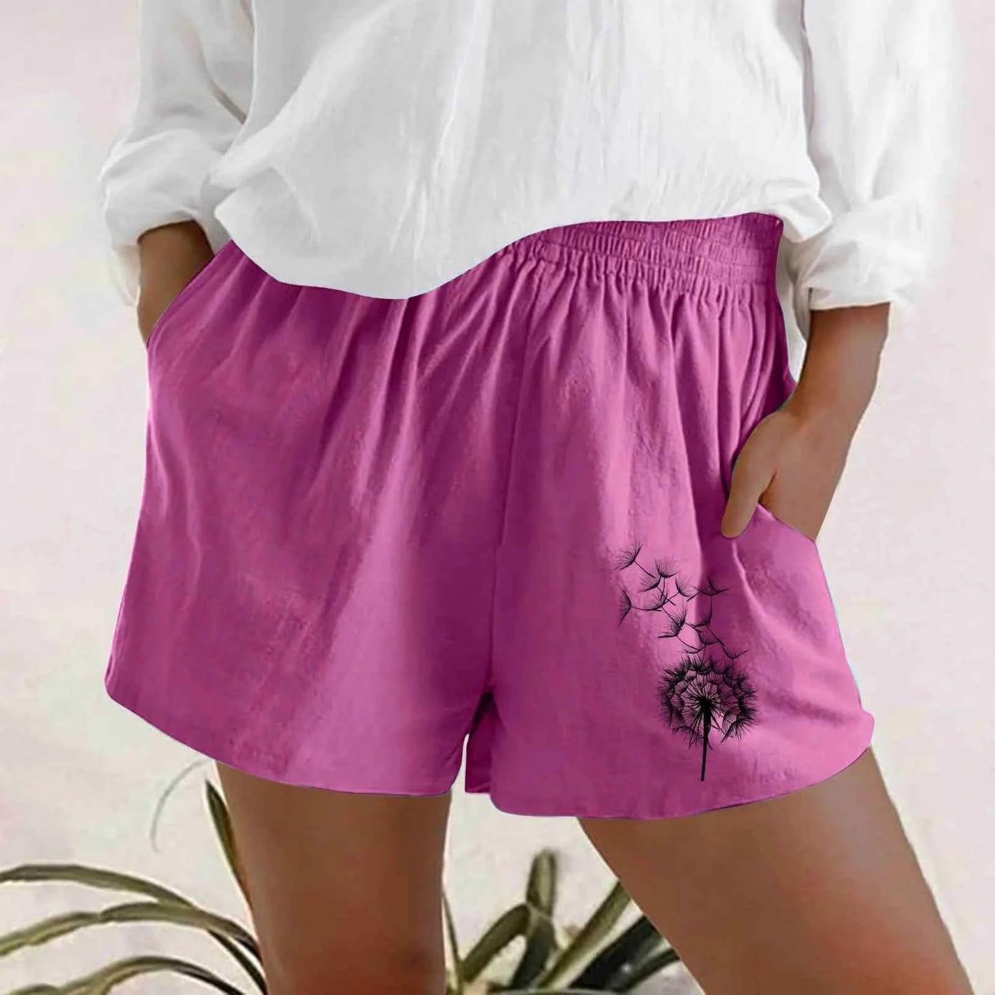 Women’s High-Waisted Lightweight Printed Shorts