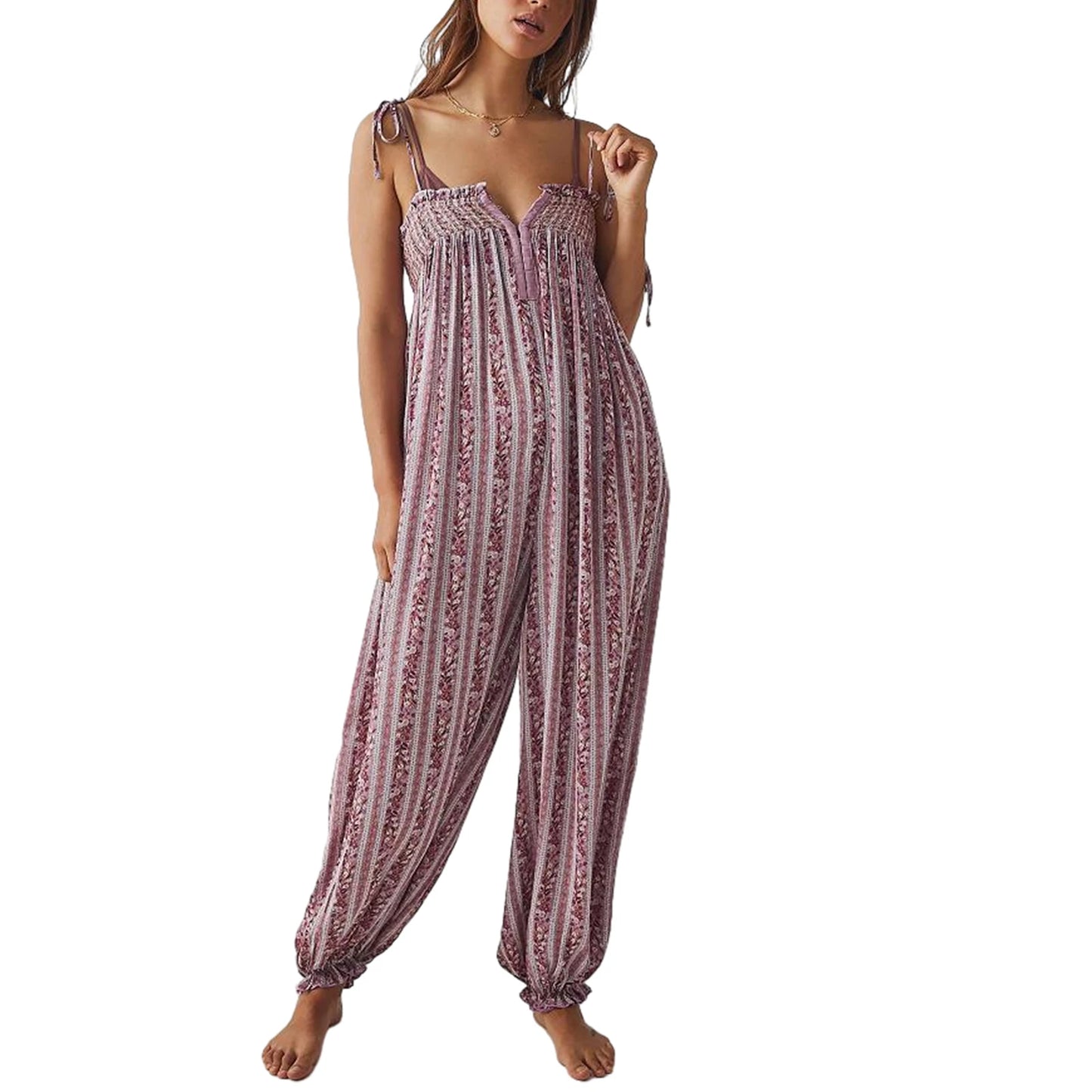 Retro Floral Cami Jumpsuit