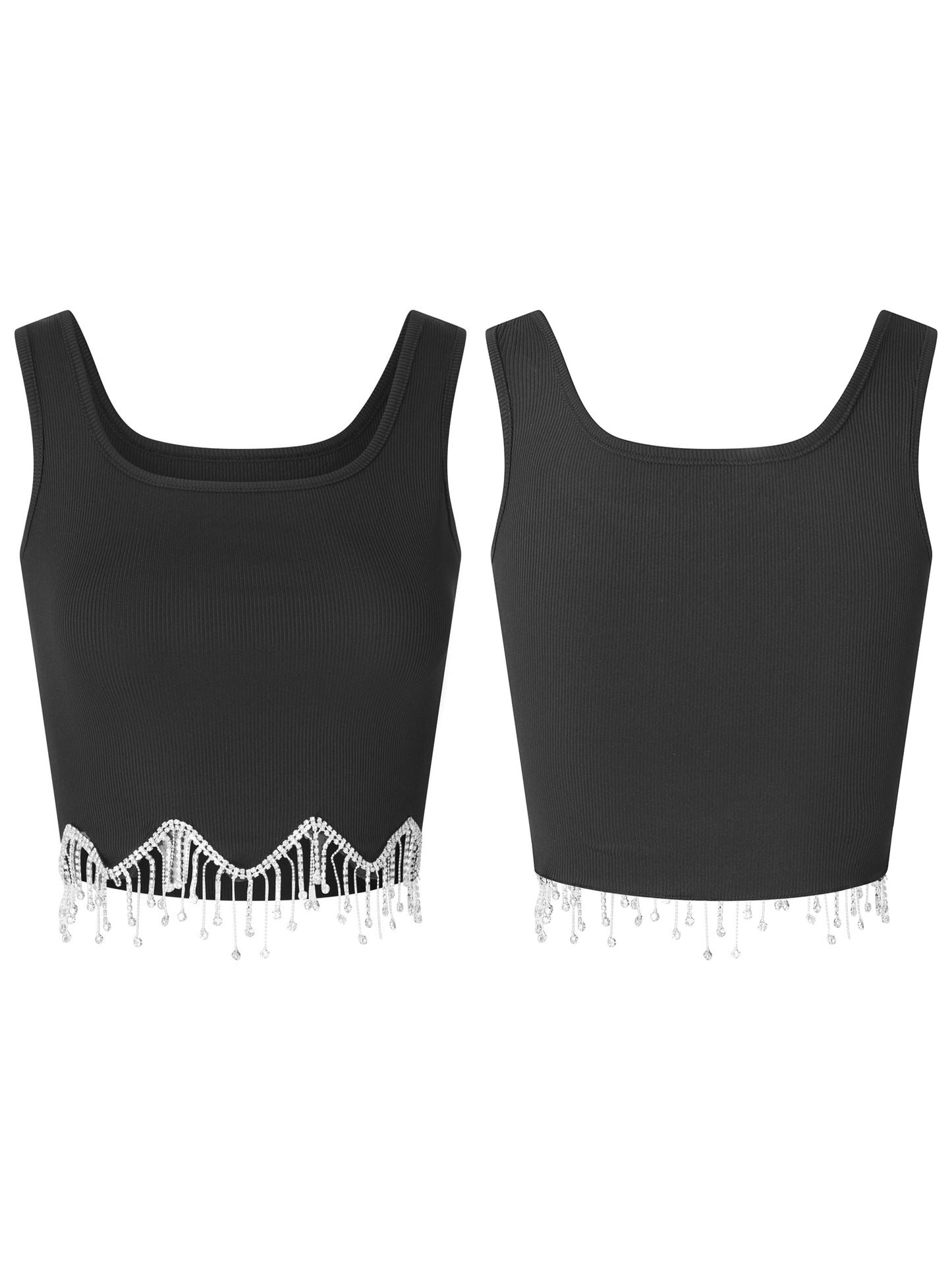 Tassel Rhinestone Camisole Top