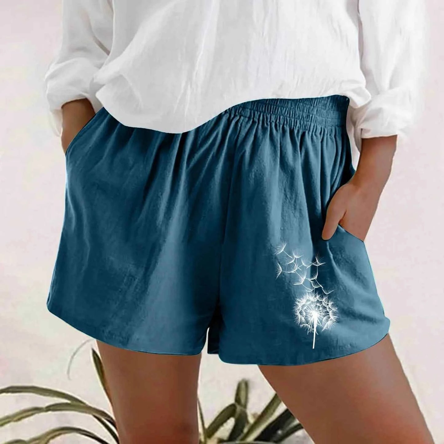 Women’s High-Waisted Lightweight Printed Shorts