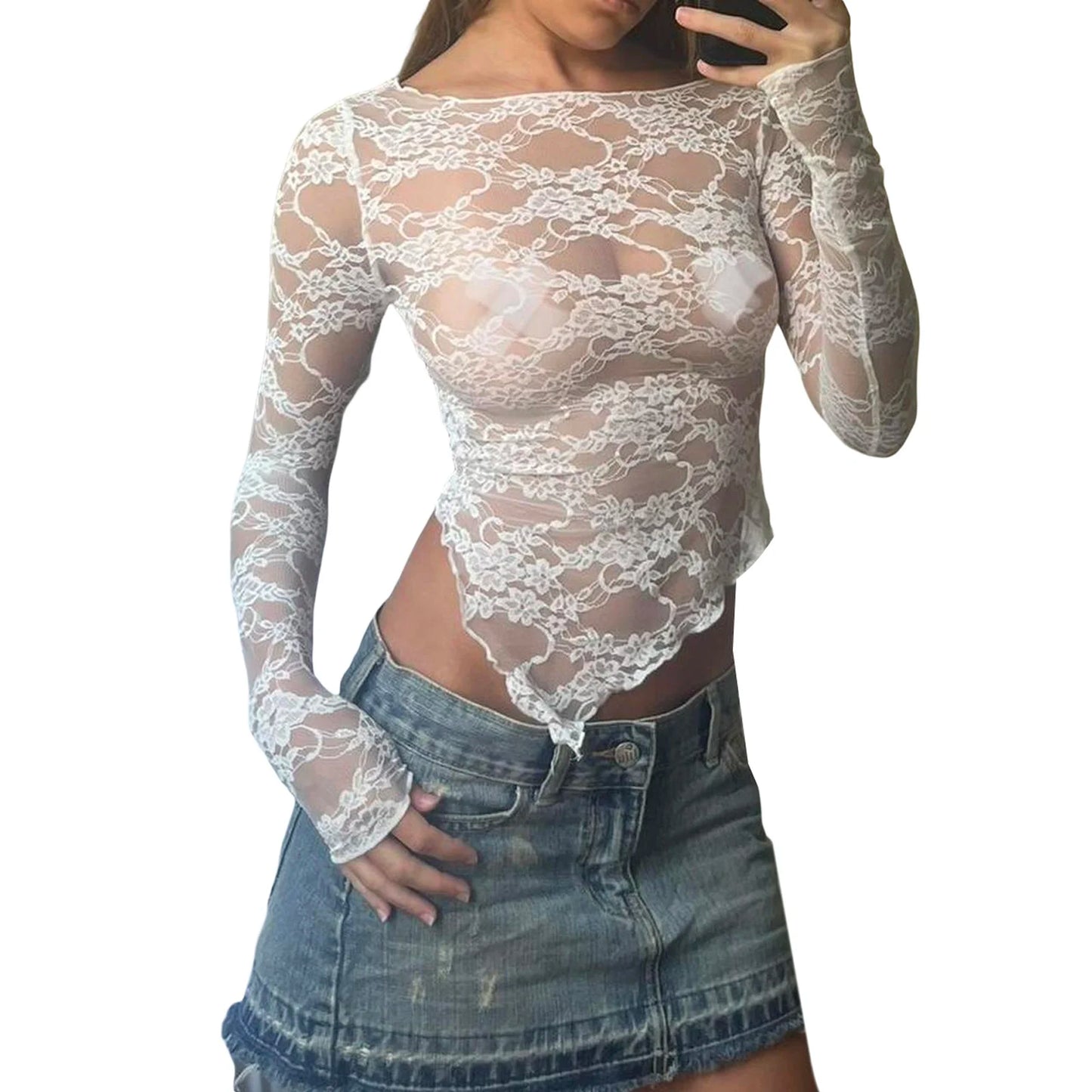 Lace Off-Shoulder Crop