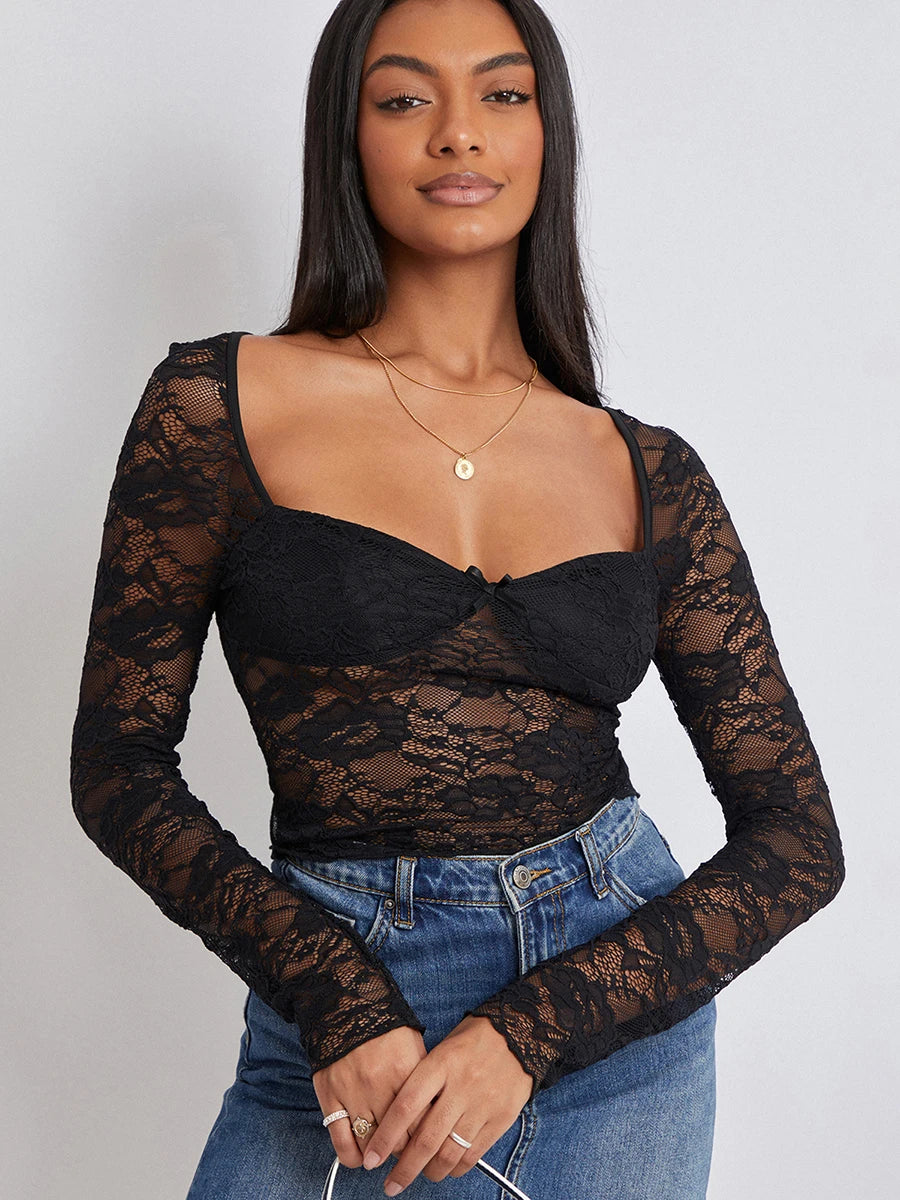 Floral Lace Crop Top