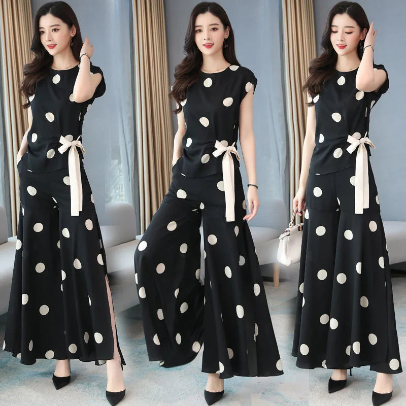 Chiffon Polka Dot Set