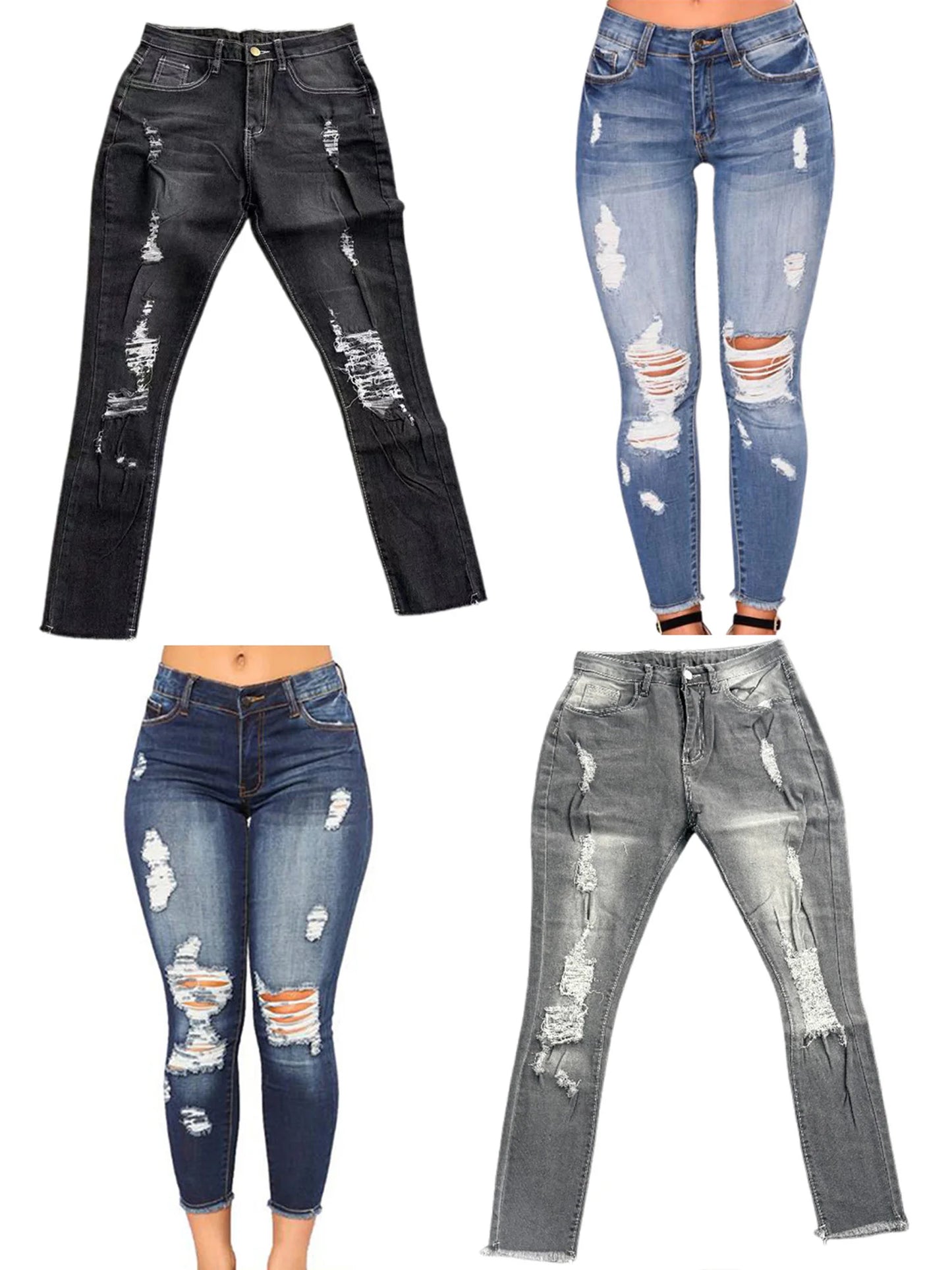 High Waist Ripped Jeans
