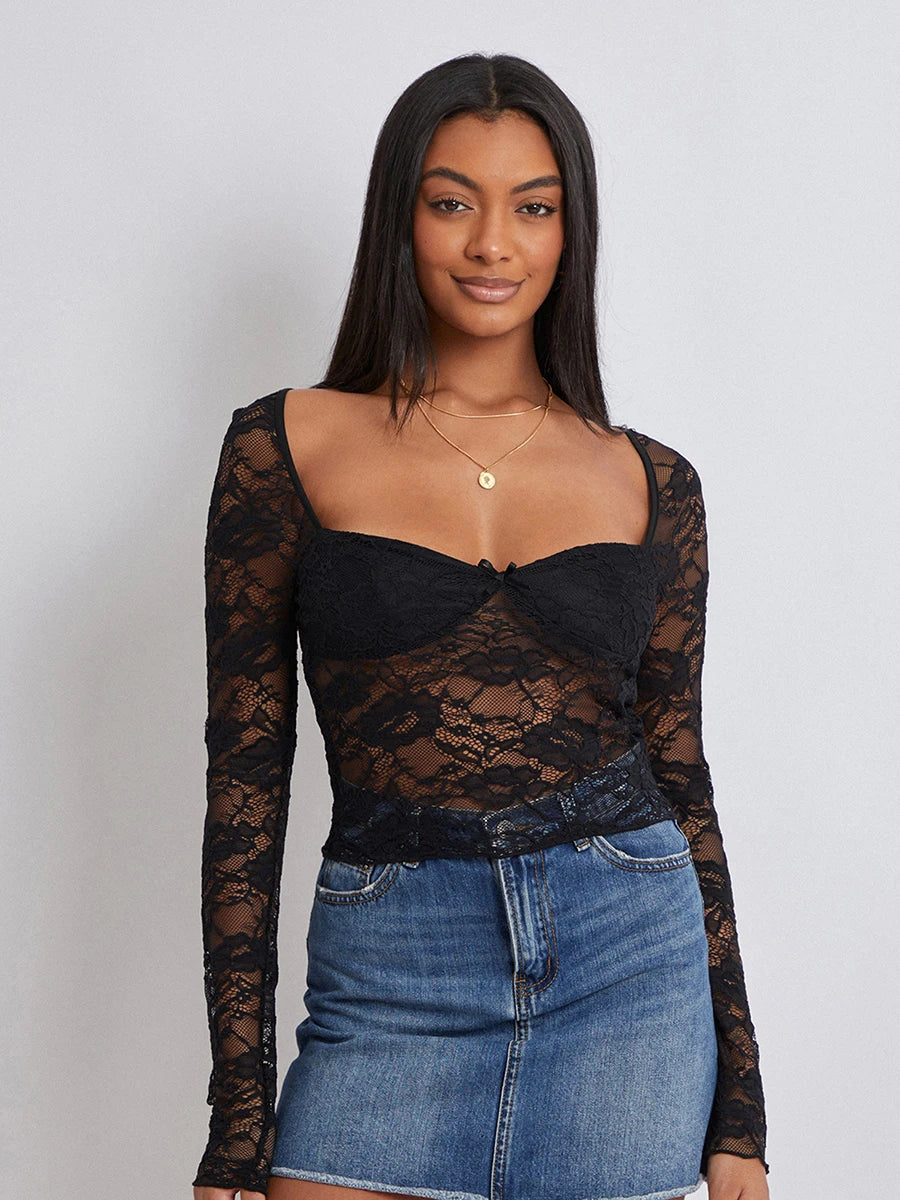 Floral Lace Crop Top