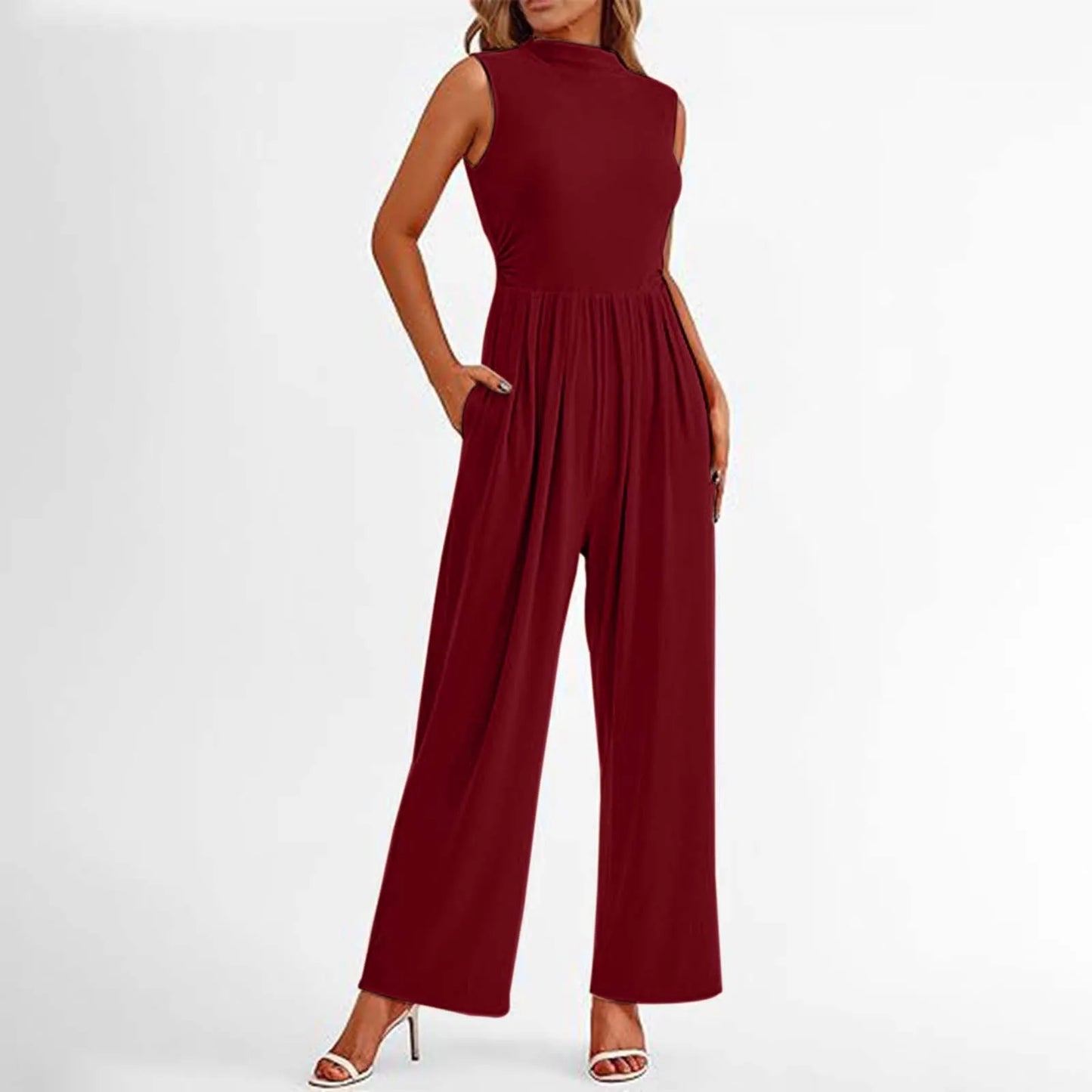 Elegant Chic Sleeveless Wide-Leg Jumpsuit
