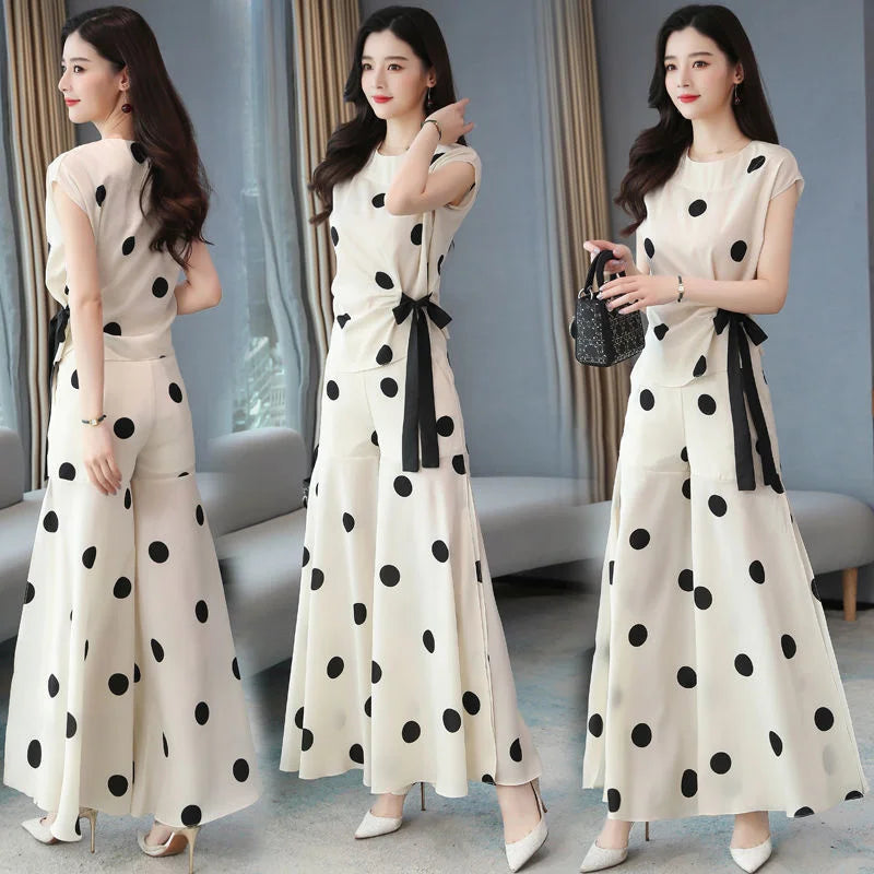 Chiffon Polka Dot Set