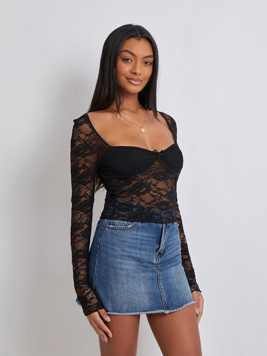 Floral Lace Crop Top
