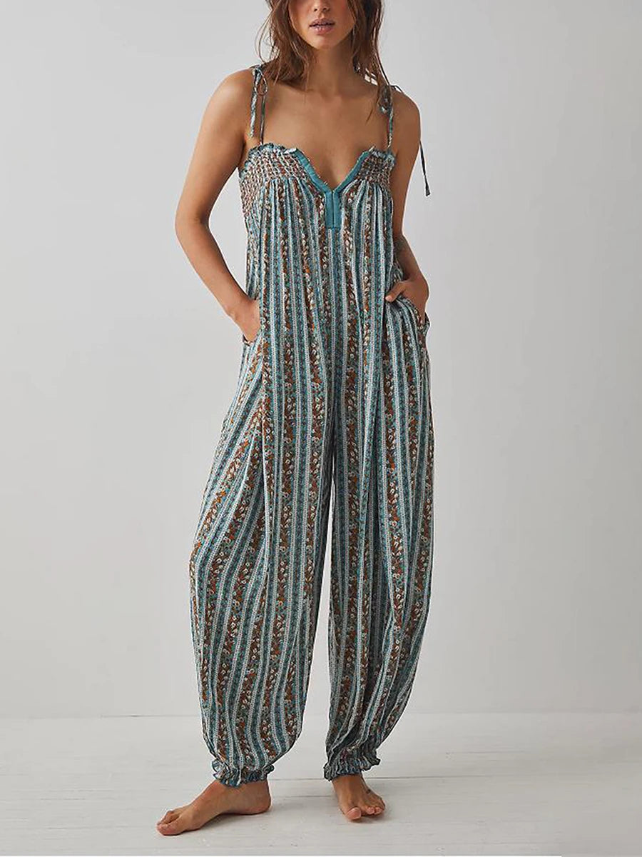 Retro Floral Cami Jumpsuit