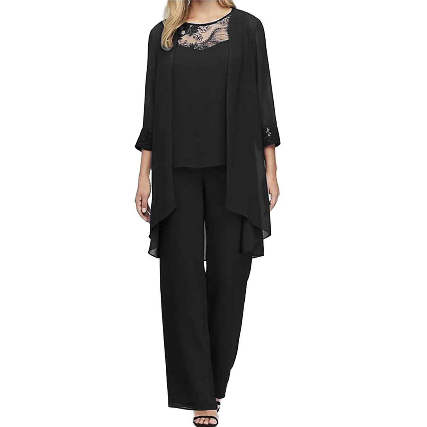 Elegant Chiffon Pants Set