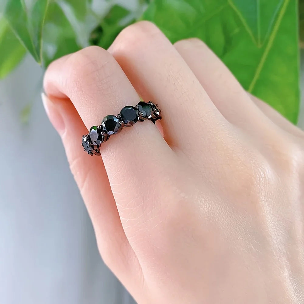 Black Moissanite Ring