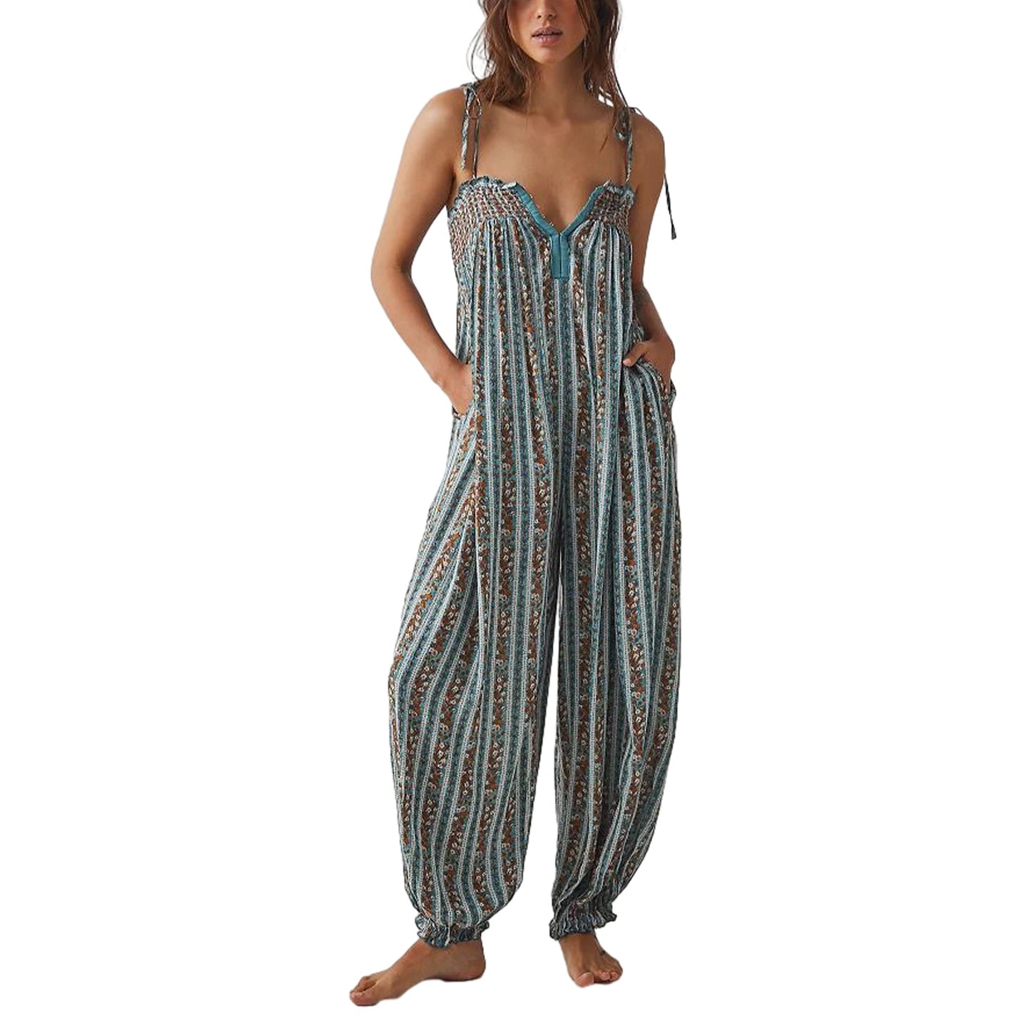 Retro Floral Cami Jumpsuit