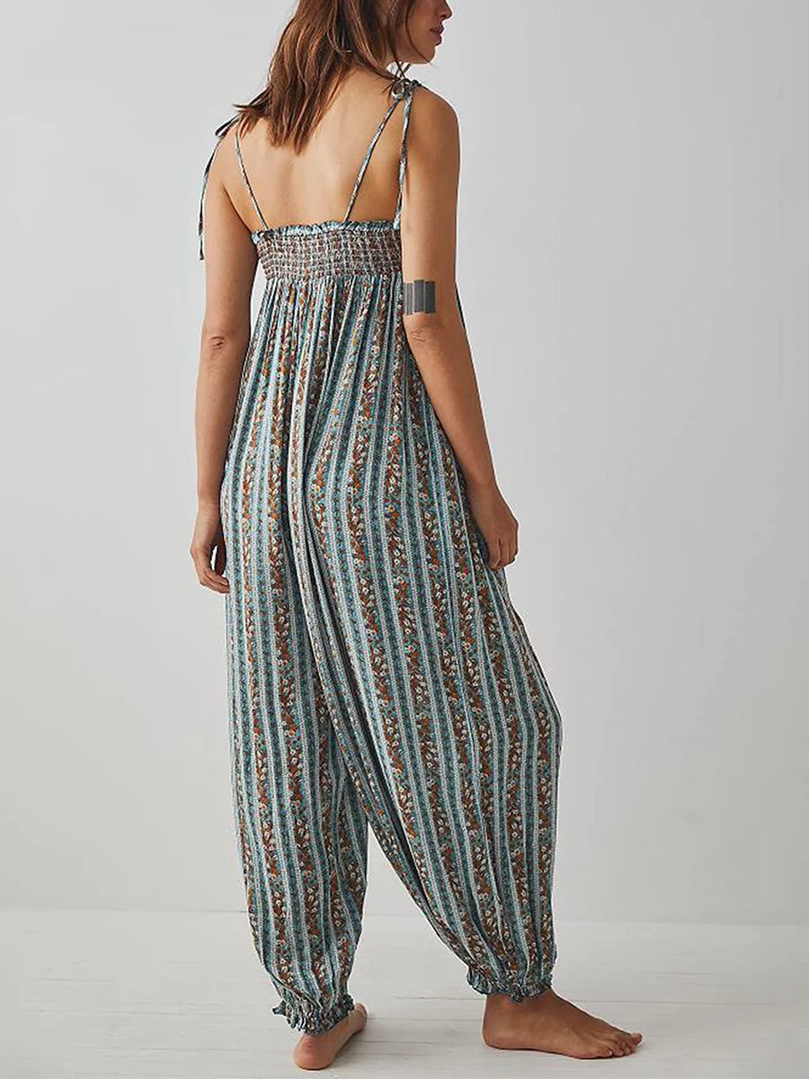 Retro Floral Cami Jumpsuit
