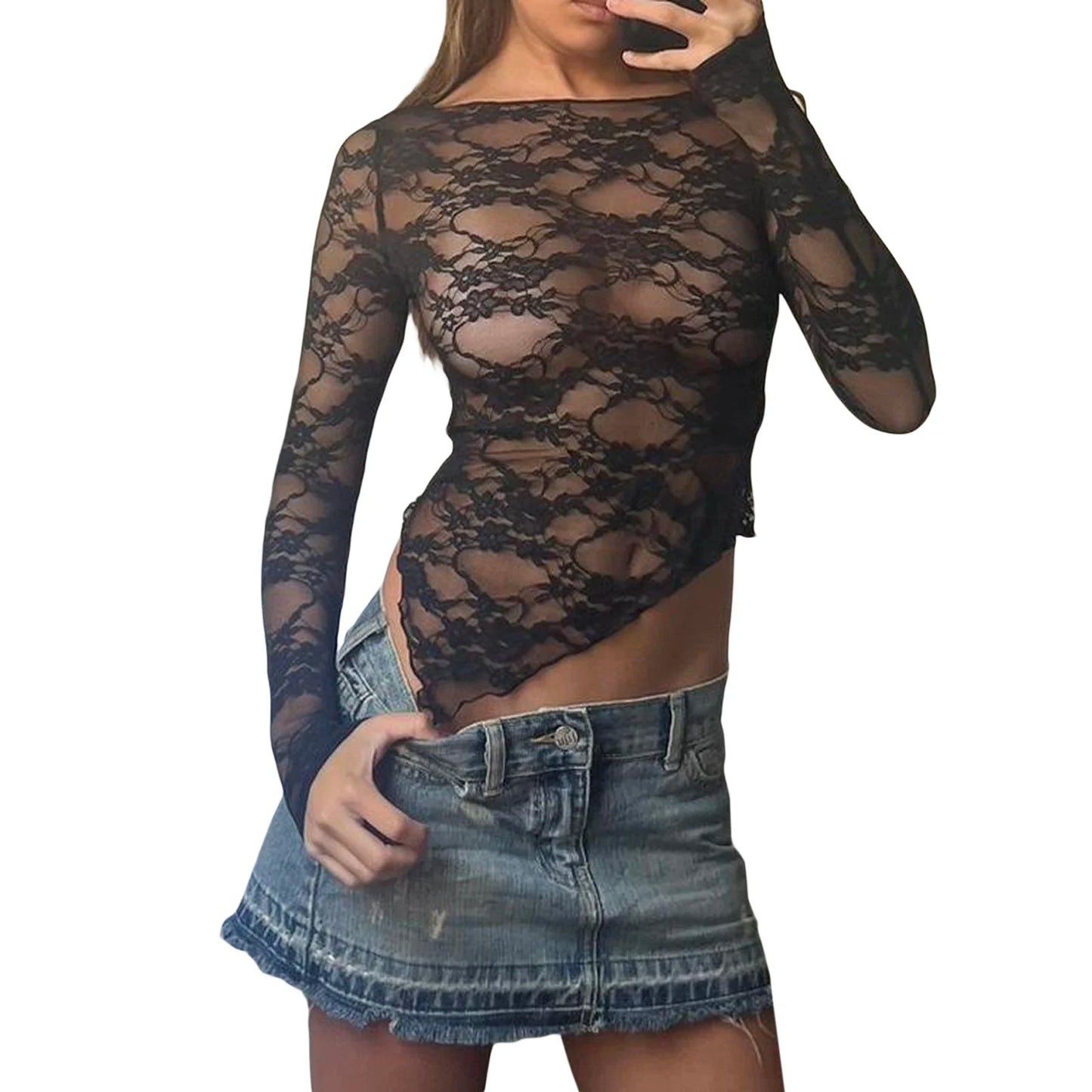 Lace Off-Shoulder Crop