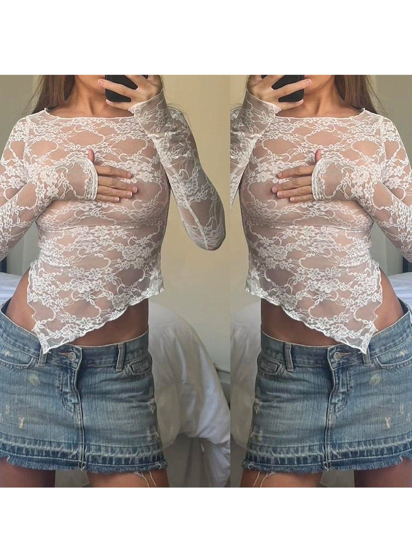 Lace Off-Shoulder Crop
