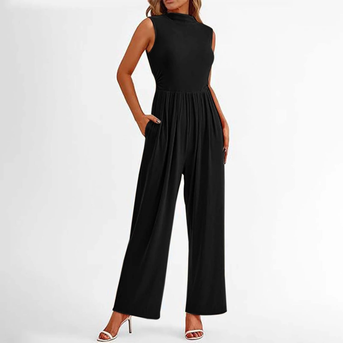 Elegant Chic Sleeveless Wide-Leg Jumpsuit