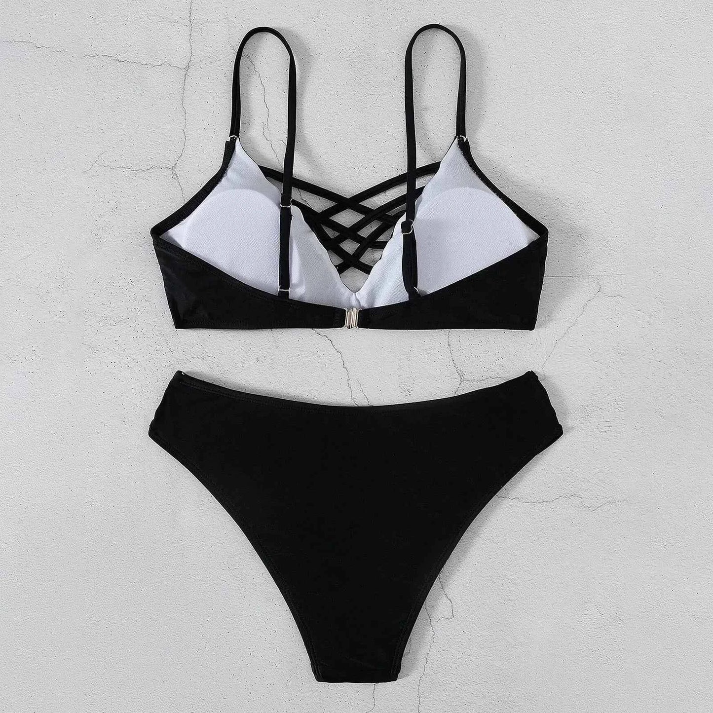Split Swimsuit – Solid Color Sexy Brazilian Two-Piece Bikini Set