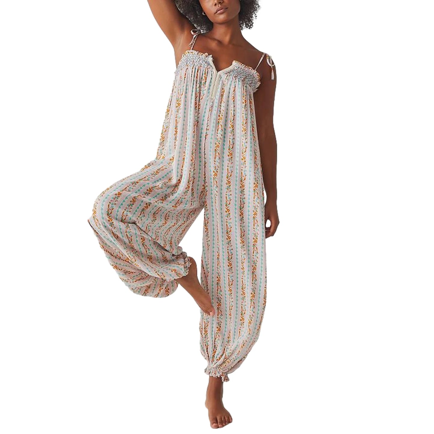 Retro Floral Cami Jumpsuit