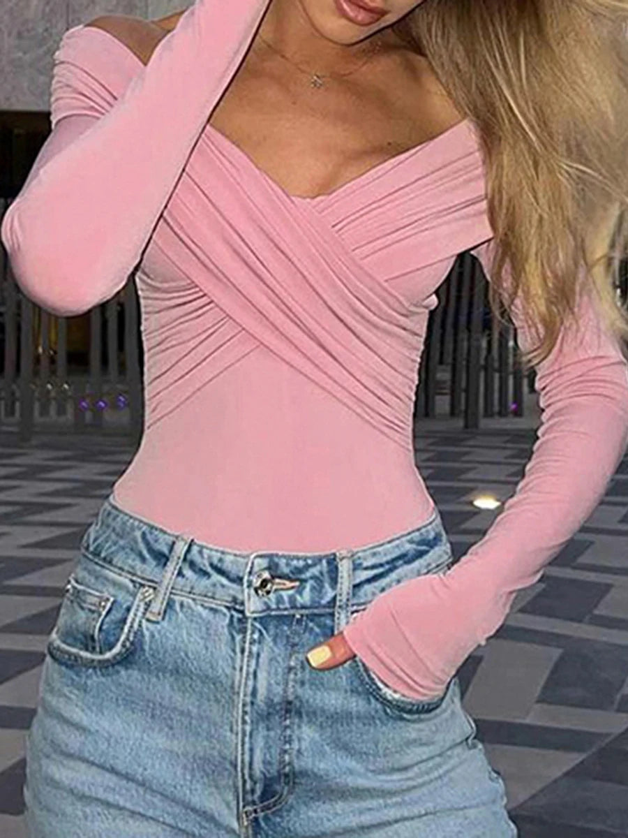 Cross Front V-Neck Top