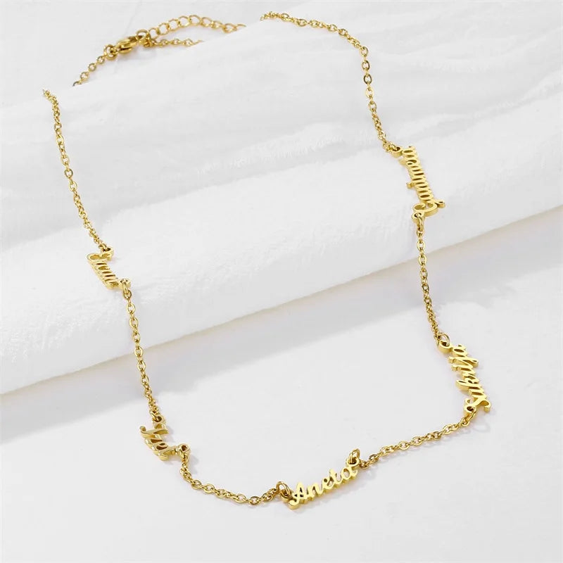 Custom Multi-name Necklace Stainless