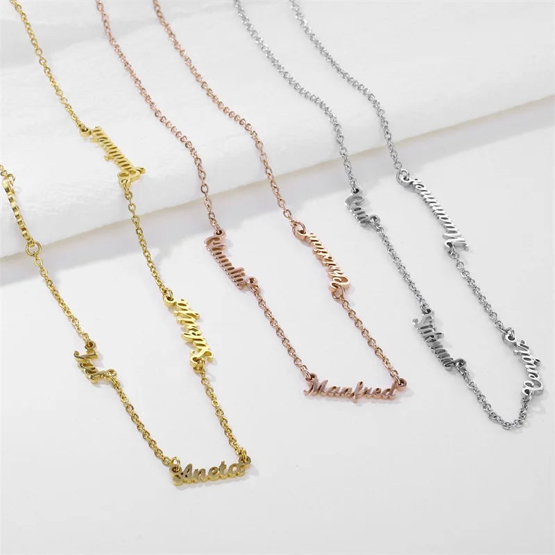 Custom Multi-name Necklace Stainless