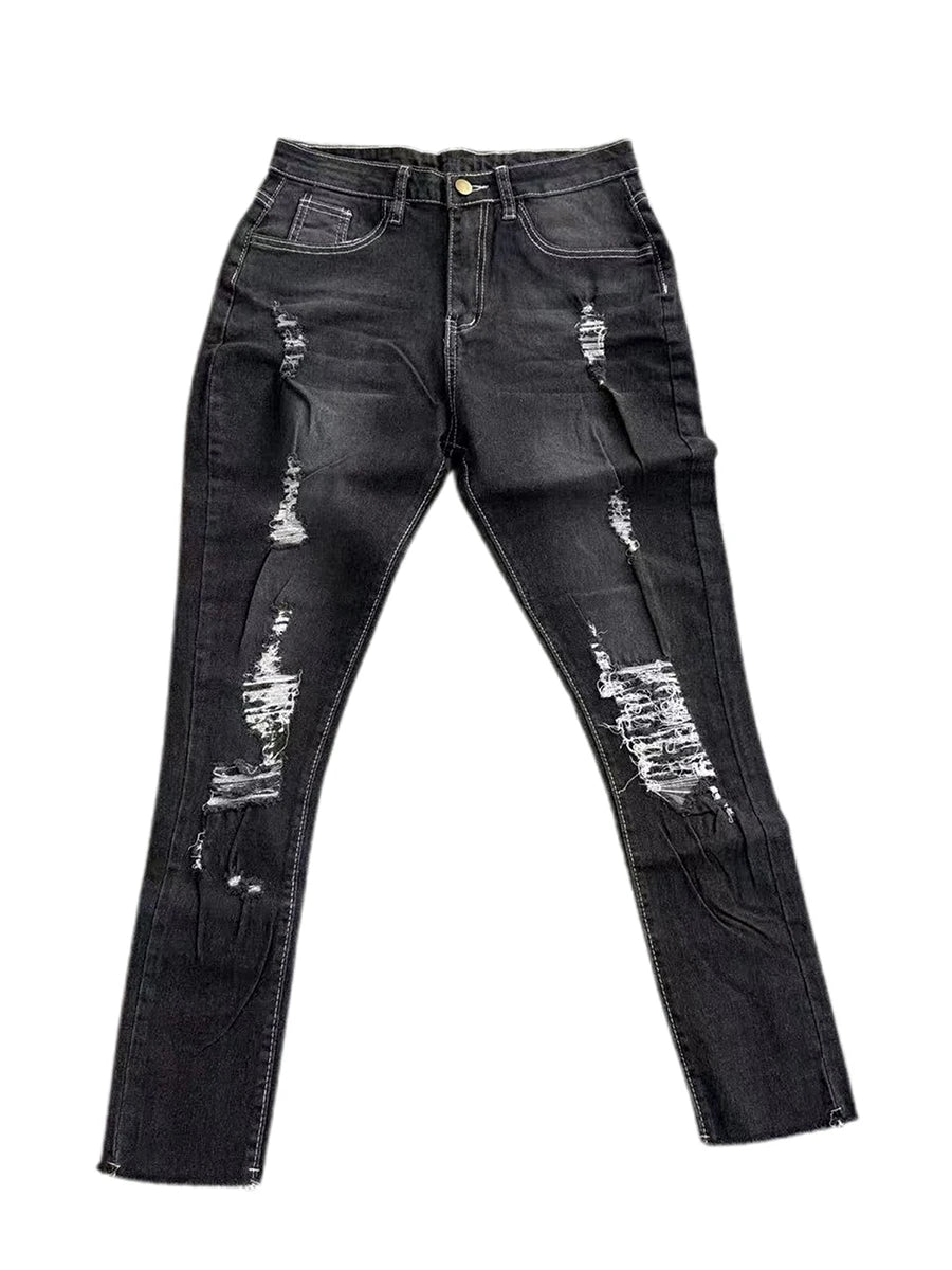 High Waist Ripped Jeans
