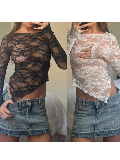 Lace Off-Shoulder Crop