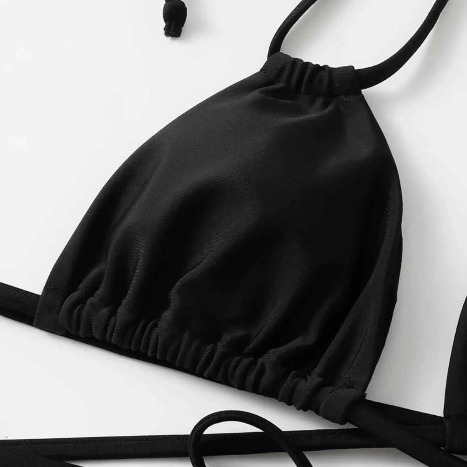 Three-Piece Drawstring Bikini Set