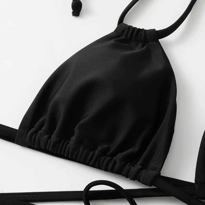 Three-Piece Drawstring Bikini Set