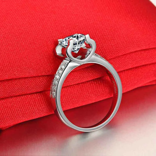 OXTAO Classic Engagement Ring 925 Sterling Silver Cubic Zirconia Engagement Promise Wedding Band Ring Jewelry Wedding Gift