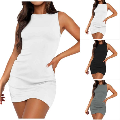 Sleeveless Boat Neck Dress