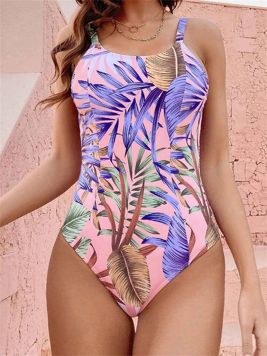 Tropical Romper Swimsuit Women