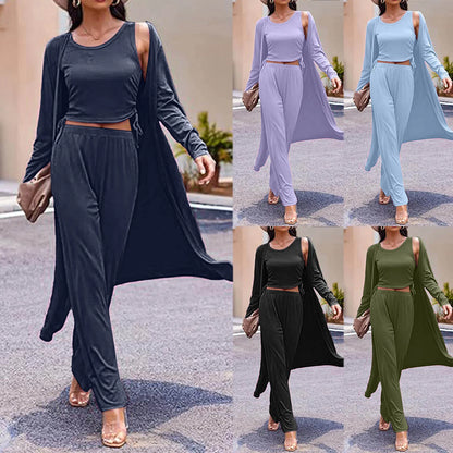 Casual Cardigan Pants Set