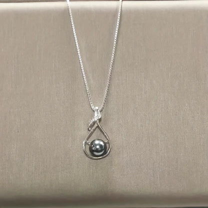 Luxury Handmade Tahitian Black Pearl Pendant Necklace