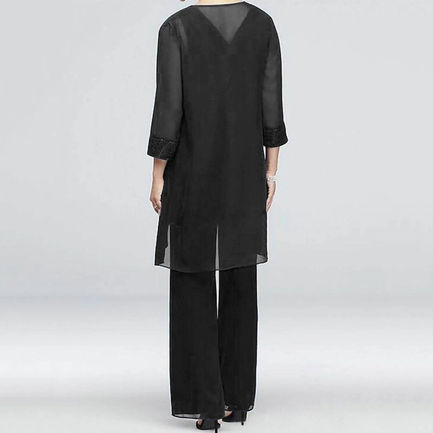 Elegant Chiffon Pants Set