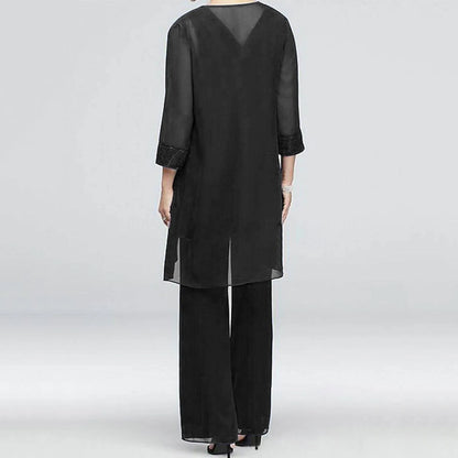 Elegant Chiffon Pants Set