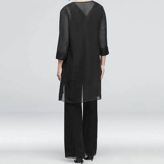 Elegant Chiffon Pants Set