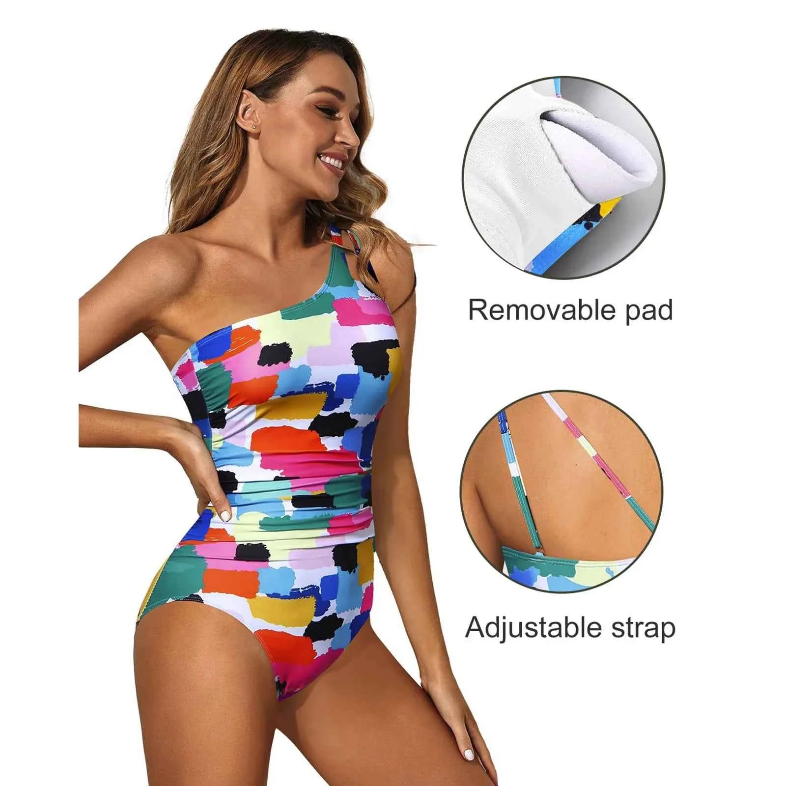 Floral One Shoulder Swimsuit