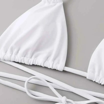 Three-Piece Drawstring Bikini Set