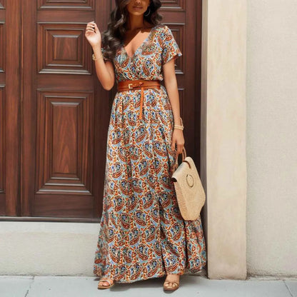 Floral Belted Maxi Dress
