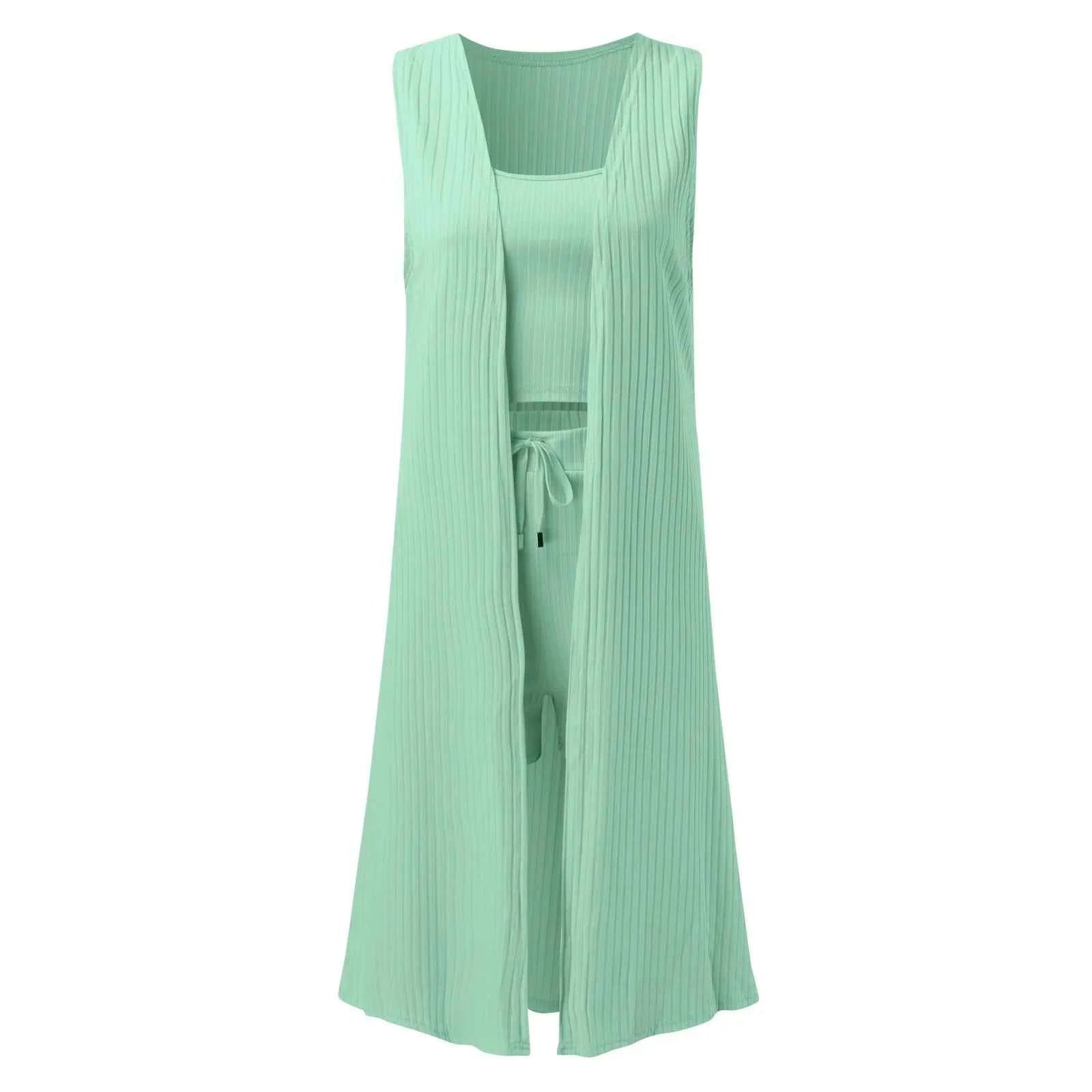 Solid Color 3-Piece Pants Set for Women