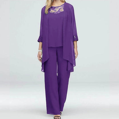 Elegant Chiffon Pants Set