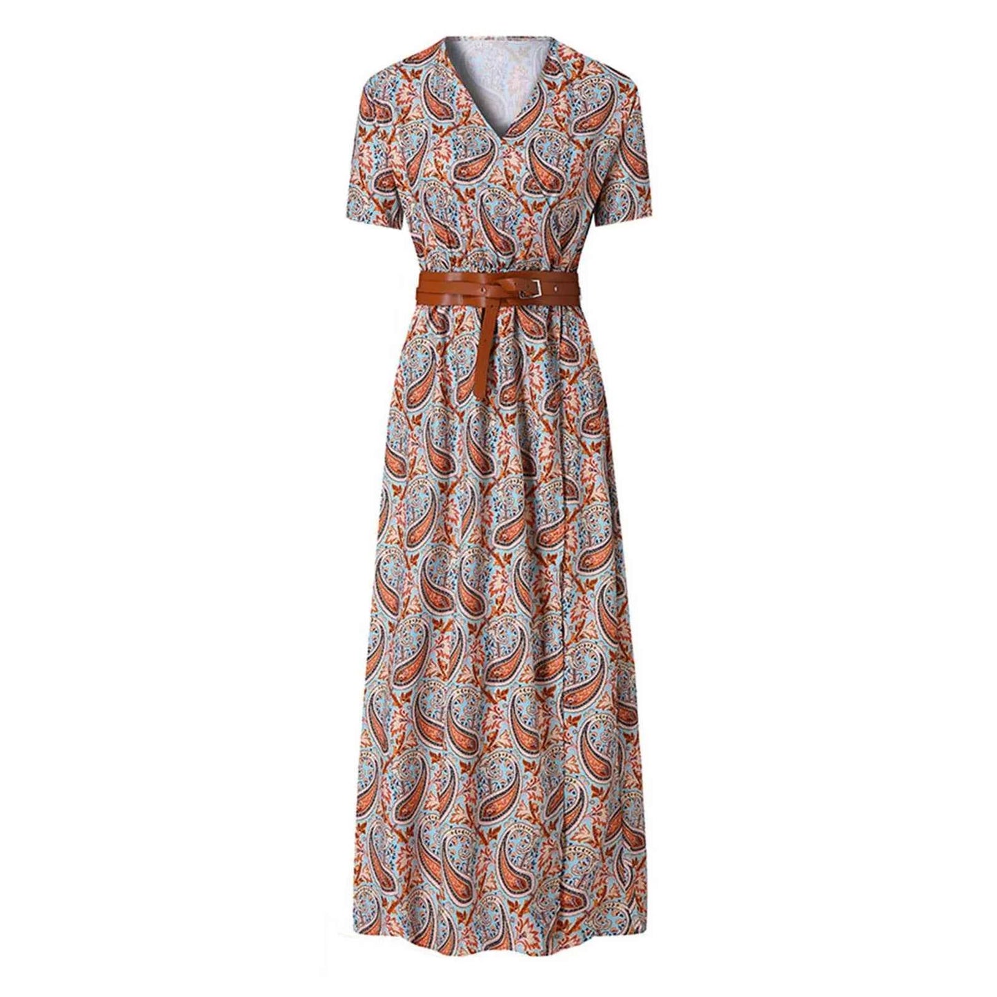 Floral Belted Maxi Dress