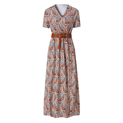 Floral Belted Maxi Dress