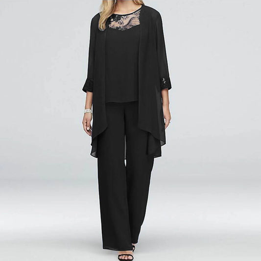 Elegant Chiffon Pants Set