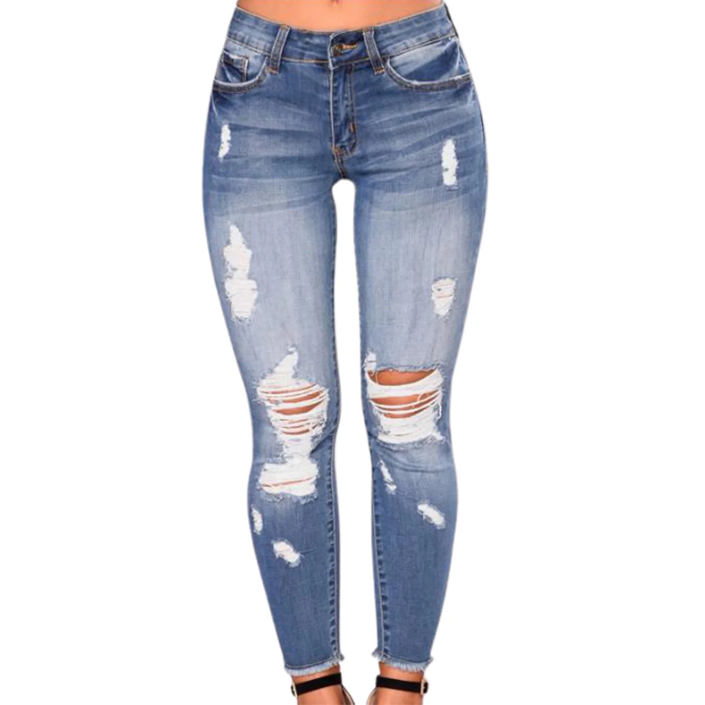 High Waist Ripped Jeans